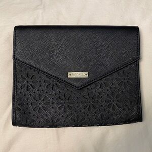 Kate Spade black leather clutch wallet crossbody